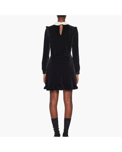 MiuMiu＊Velvet dress ベルベットミニドレス Miu Miu V-neck Organza-trimmed Velvet Minidress – Petite Chérie