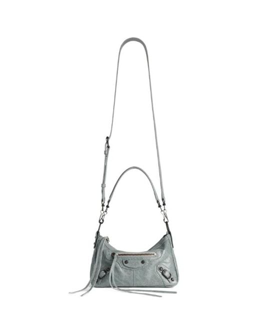 Balenciaga Gray Le City Moto Bag Small for men
