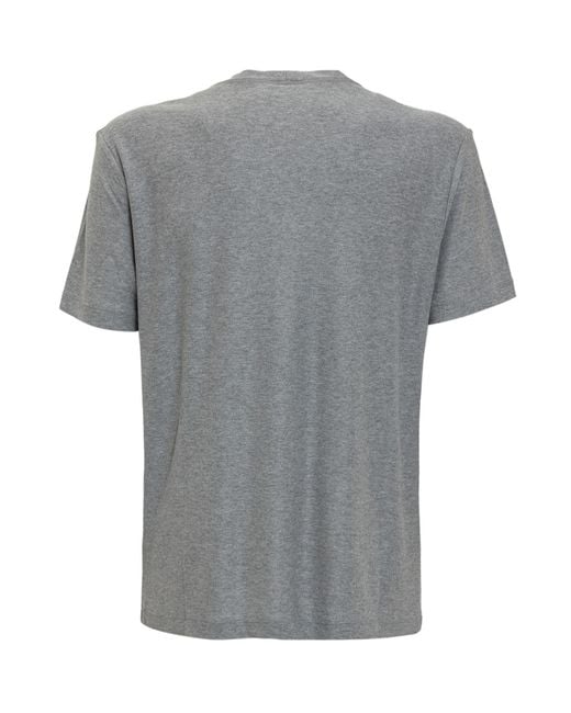 Giorgio Armani Gray Flocking T-Shirt for men