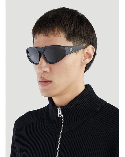 Moncler Gray Eyewear Pentagra Geometric Sunglasses for men