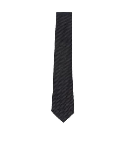 Tagliatore Black Twill Tie for men