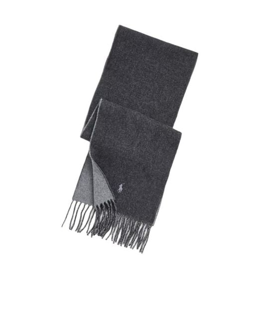 Polo Ralph Lauren Blue Pony Embroidered Fringed Scarf for men