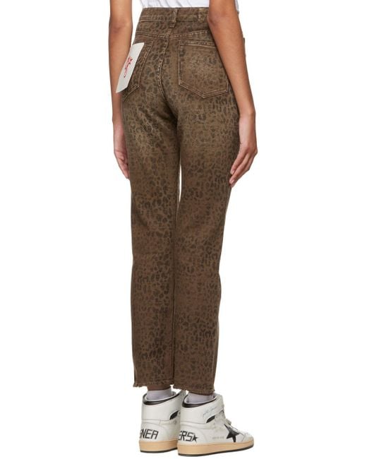 Golden Goose Deluxe Brand Gray Leopard Printed Flared Jeans