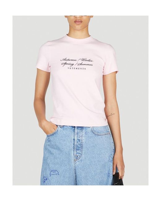 Vetements White Item O-Neck Short-Sleeved T-Shirt