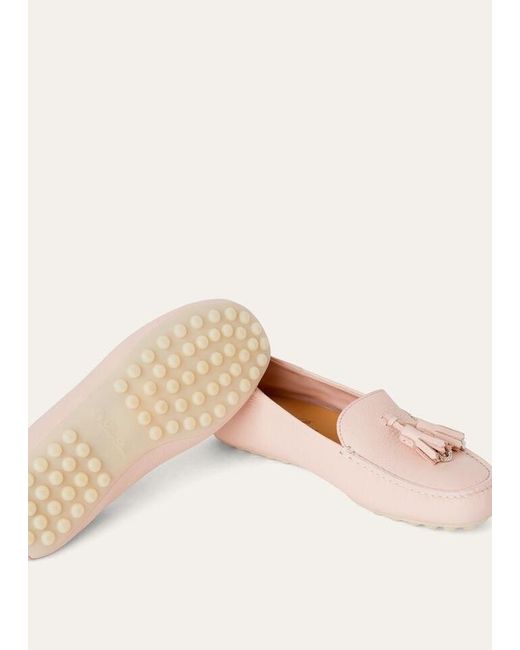 Loro Piana Pink Tassel-Detailed Round Toe Loafers