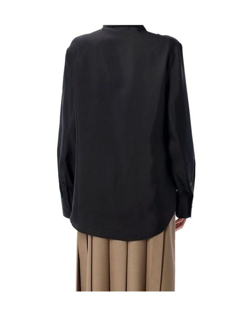 Rohe Black Satin Knotted Shirt