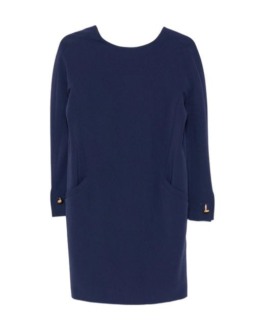 Max Mara Blue Long Sleeve Dress