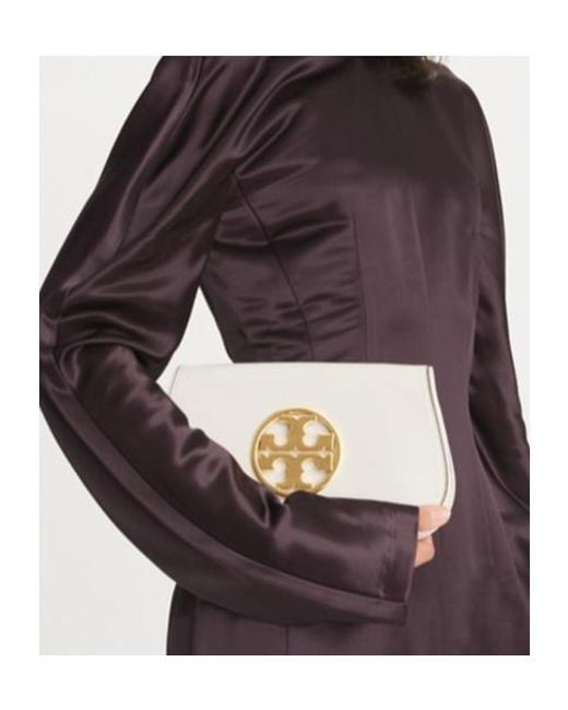 Tory Burch Natural Reva Clutch Bag