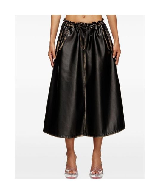 DIESEL Black 'O-Blivion' Midi Skirt