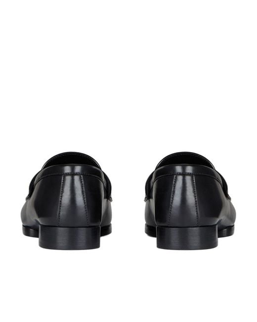 Givenchy Black 4G Logo Plaque Round-Toe Loafers