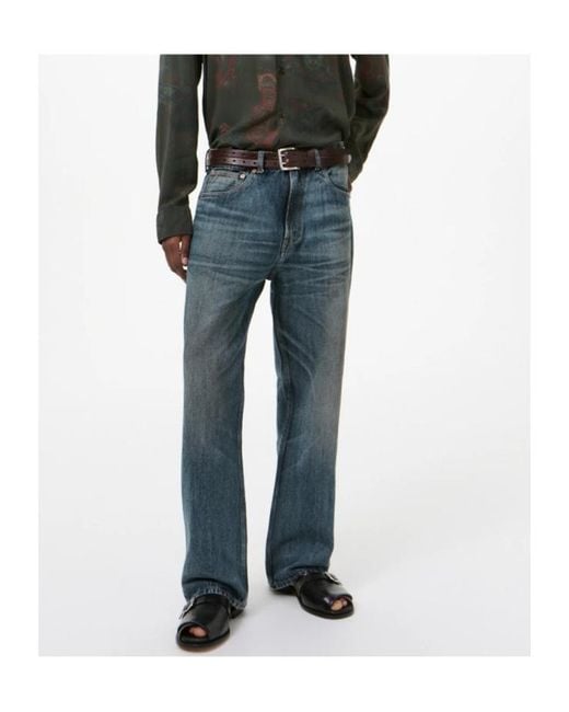 Our Legacy Blue Third Cut Straight-Leg Jeans for men
