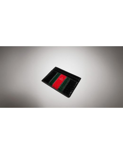 Gucci Black Web Trademark Card Case for men