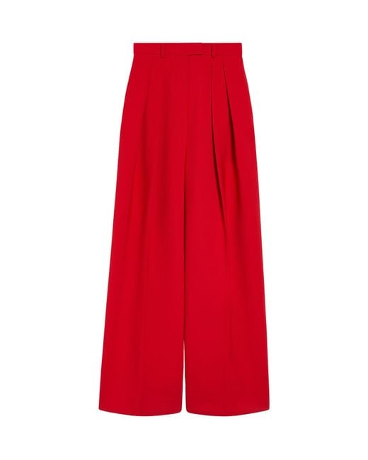 Sportmax Red Abadan Wide Leg Trousers