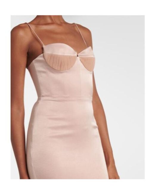 Alex Perry White Sweetheart Satin Crepe Midi Dress