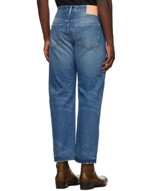 Acne Blue Distressed Relaxed Fit Jeans for men