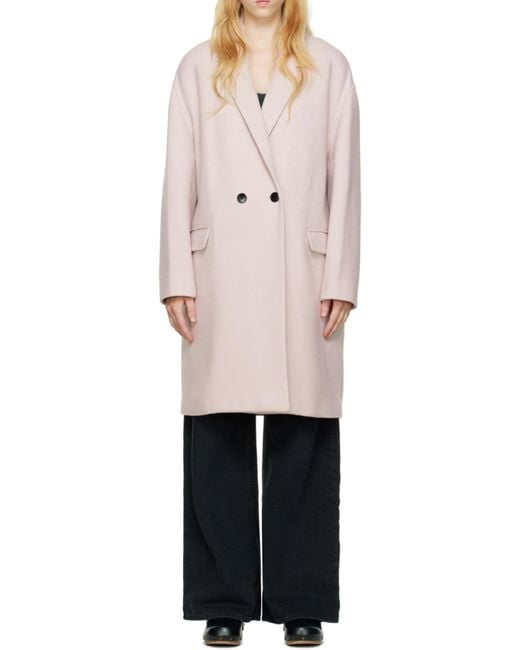 Isabel Marant White Double-Breasted Long-Sleeved Coat