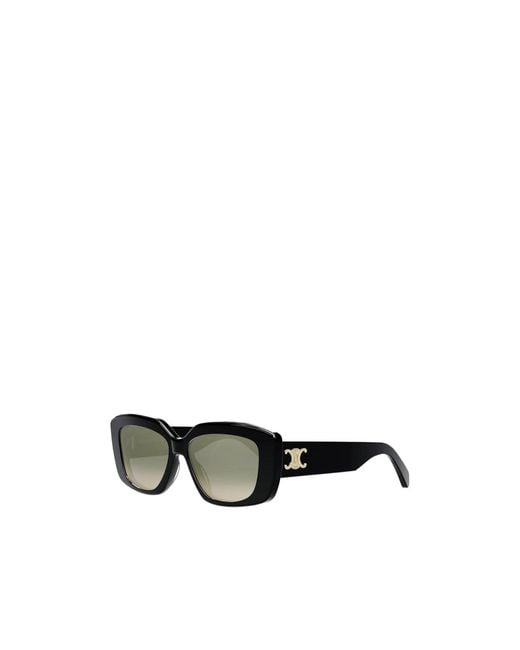 Céline White Triomphe Rectangle-Frame Sunglasses
