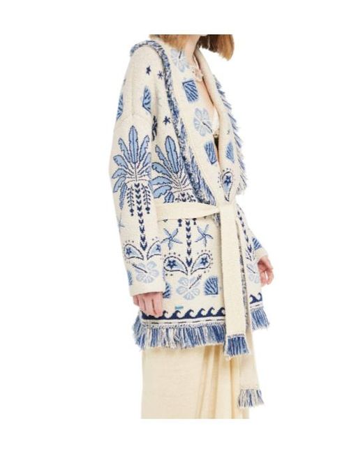 Alanui Blue Echoes Of The Island Cardigan
