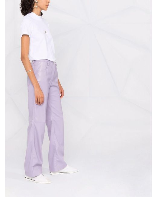 MSGM White Embroidered-Logo T-Shirt