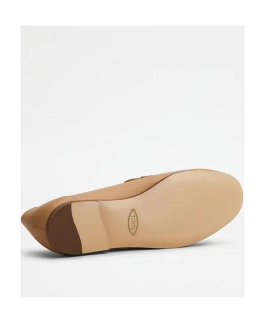 Tod's Brown Kate-Chain Leather Loafers