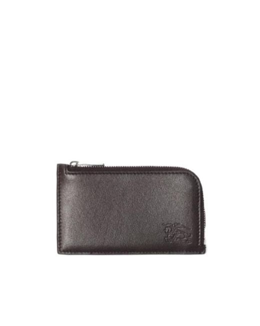 Burberry Gray Pop Check Zip Card Case for men
