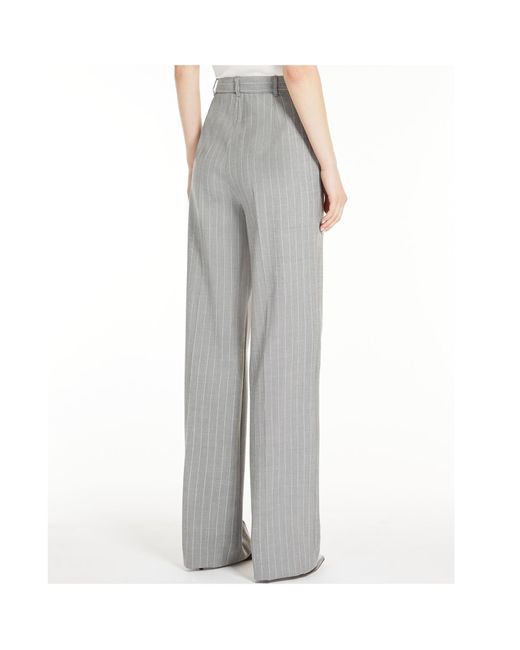 Max Mara Gray Pinstripe Wool Casual Pants