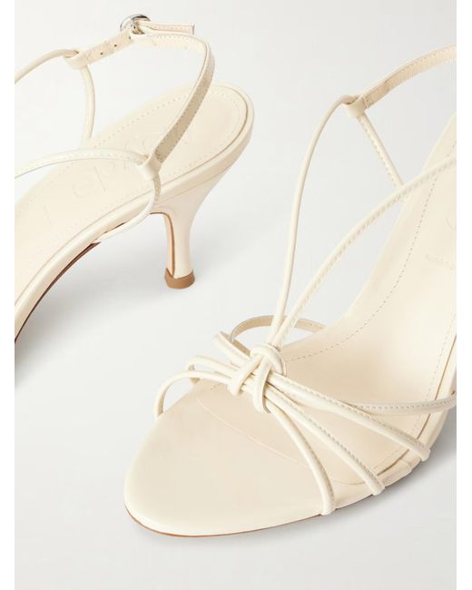 Aeyde White Patent Leather Slingback Sandals