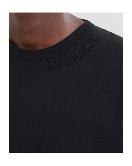 Marni Black Logo Patch Crewneck T-Shirt for men