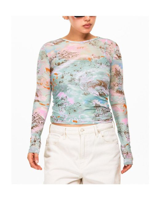 Off-White c/o Virgil Abloh Green Double-Layer Fabric Top