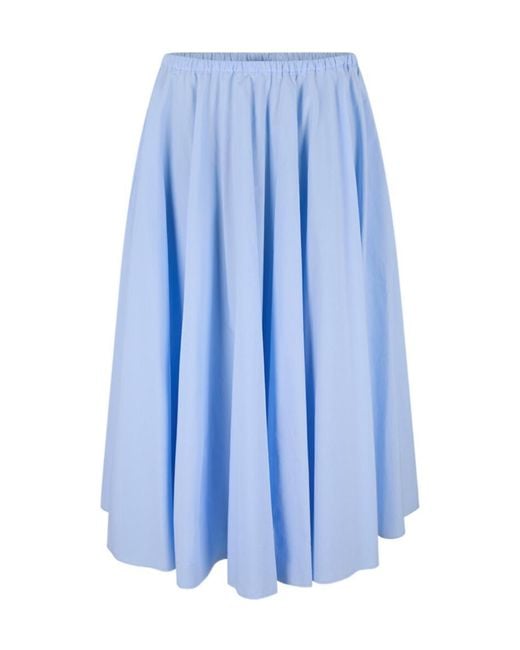 Fabiana Filippi Blue Elastic Waist Midi Skirt