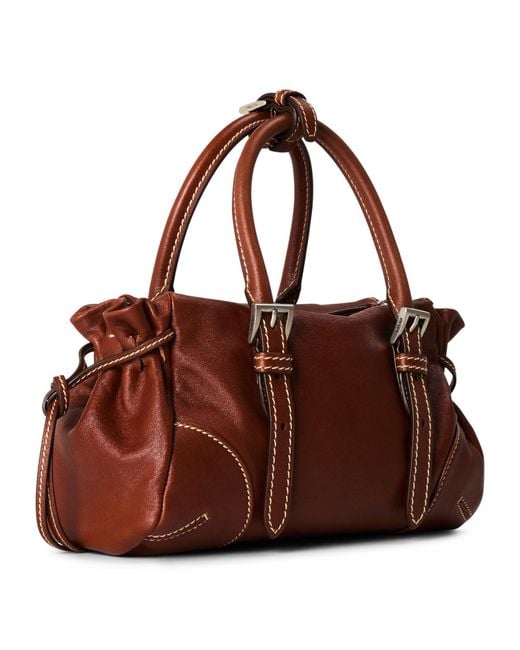 Prada Brown Vintage Soft Leather Tote Bag