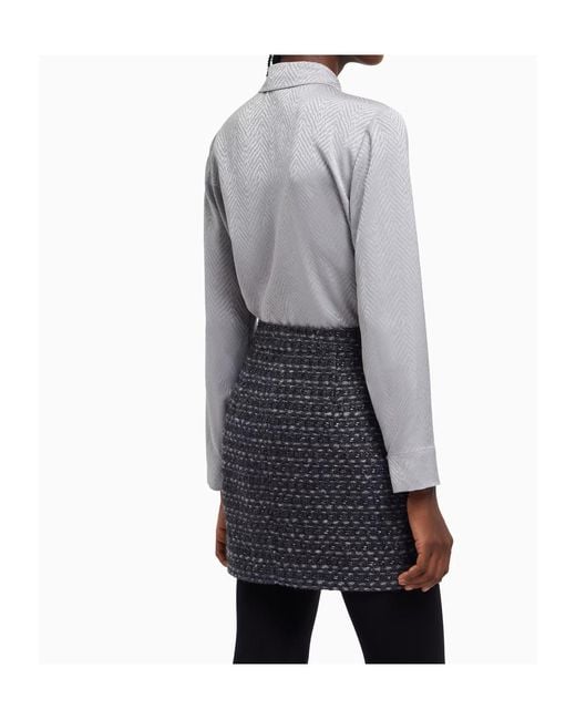 Emporio Armani Blue Tweed Mini Skirt