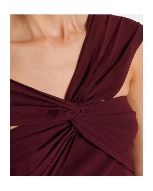 Roland Mouret Red Draped Cady Gown
