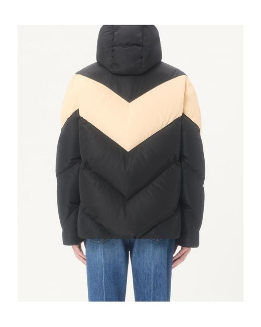 Valentino Black Chevron Zip-Up Hooded Jacket for men
