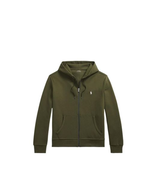 Polo Ralph Lauren Green Technical Full Zip Logo Hoodie for men