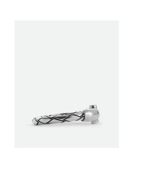 Bottega Veneta White Intreccio Ring for men