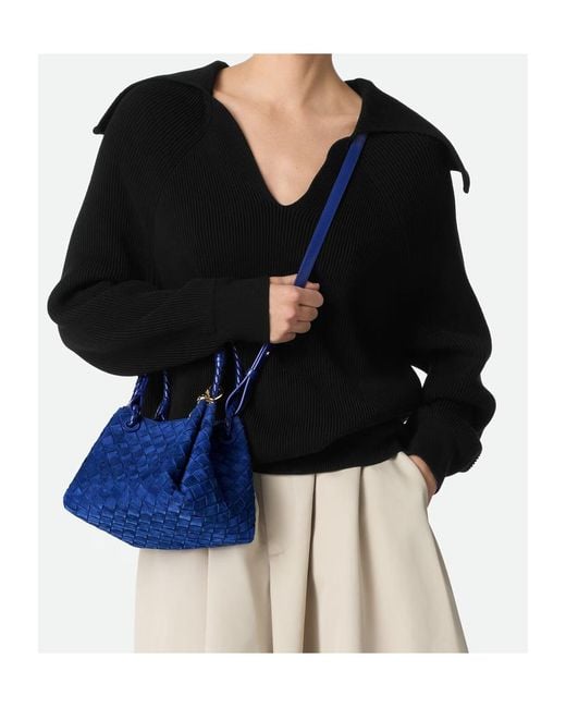 Bottega Veneta Blue Small Parachute Shoulder Bag
