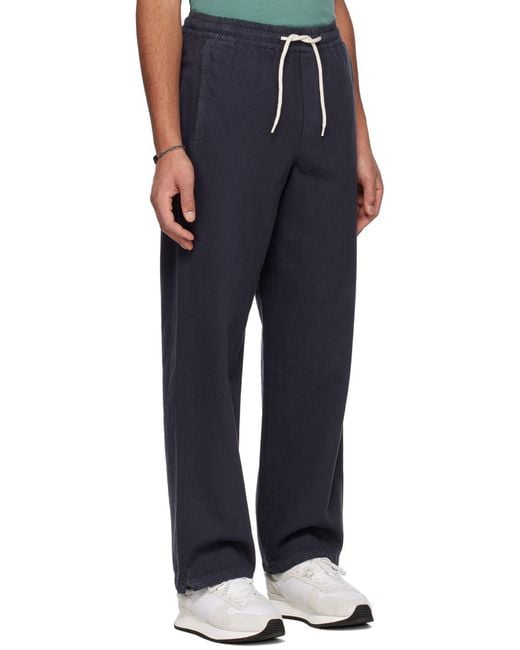A.P.C. Blue Elasticated Drawstring Waist Pants for men