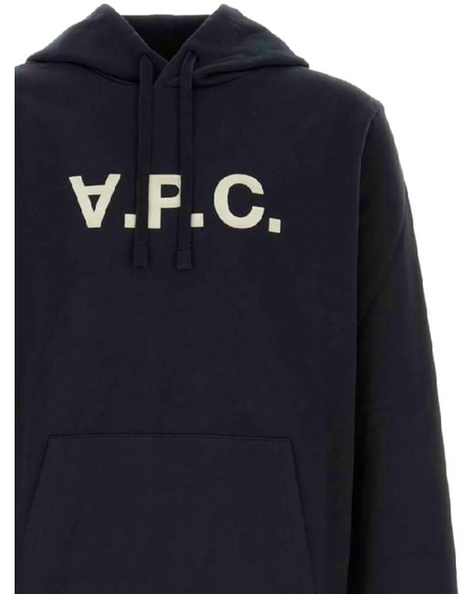 A.P.C. Blue V.P.C. Logo-Print Hoodie for men