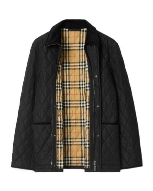 Burberry Black Quilted Nylon Haddington Jacket for men