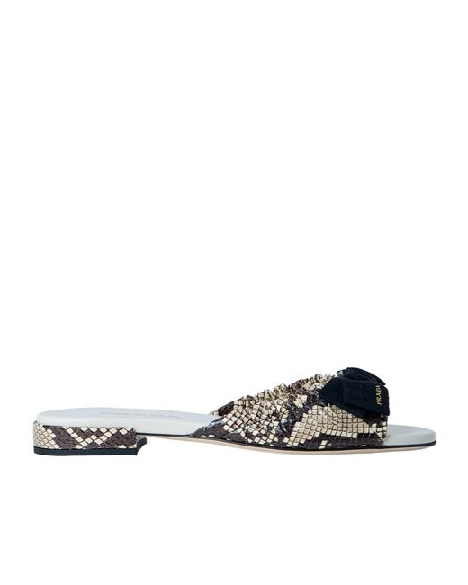 Prada White Open-Toe Slippers
