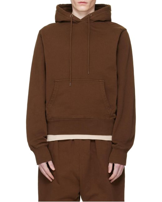 Entire studios Brown Drawstring Kangaroo-Pocket Hoodie for men