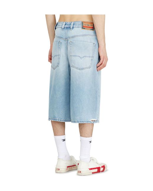 DIESEL Blue D-Enim-M Distressed Denim Shorts for men