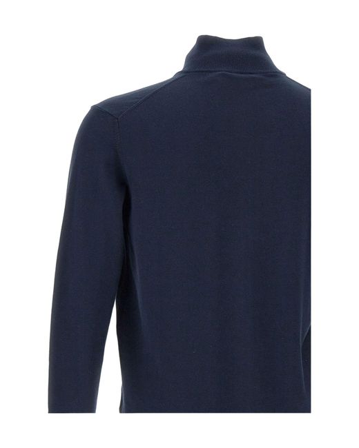 Kangra Cashmere Blue Kangra High Collar Zip Knitwear for men