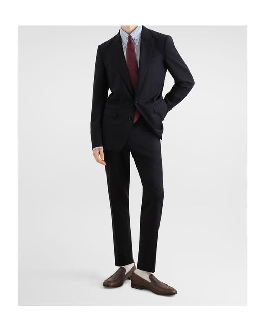 Dolce & Gabbana Black Peak-Lapel Single-Breasted Suit for men