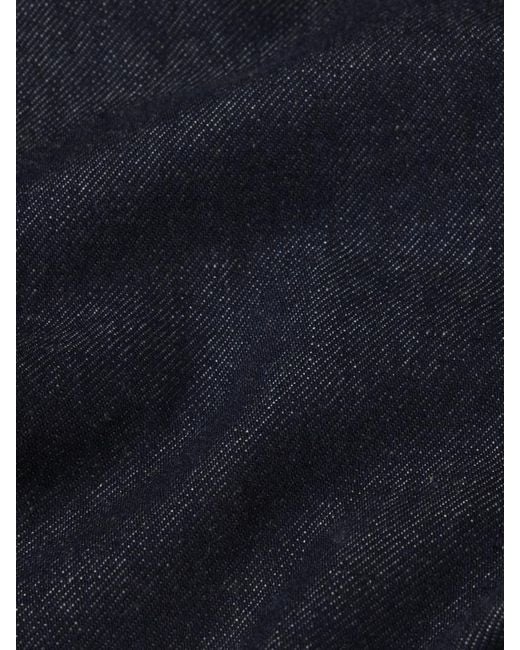 FRAME Blue Pleat Detailed Tailored Shorts