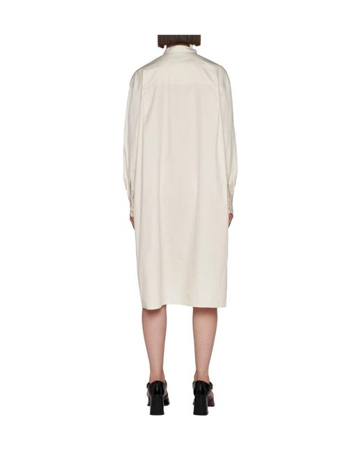 Lemaire White Officer Collar Shirt Dress