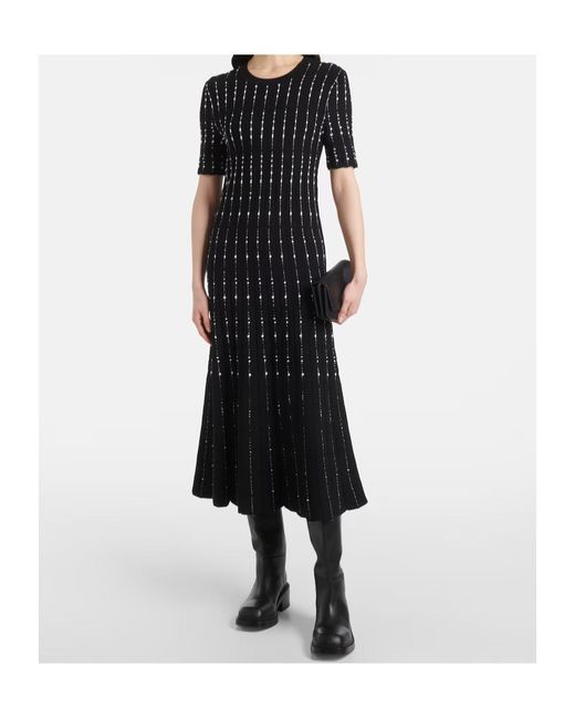 Joseph Black Ribbed-Knit Midi Dress