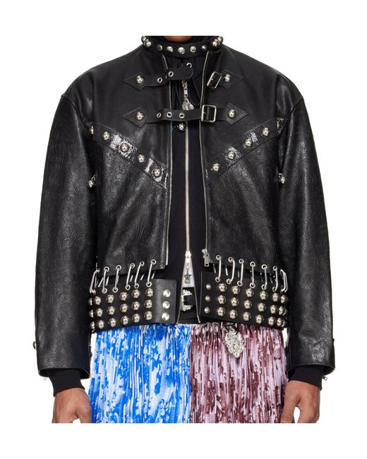 Chopova Lowena Black Lunge Leather Jacket for men