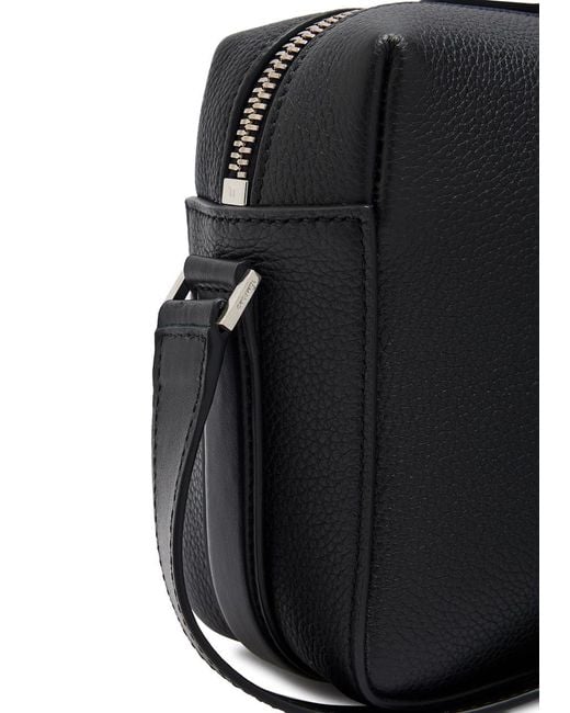 Tom Ford Black Grained Leather Camera Bag for men